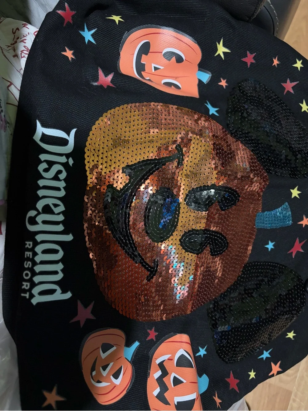Disney Halloween Mickey Pumpkin Sequin Tote